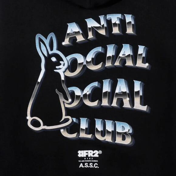 ASSC #FR2 X Magnetism Hoodie Black Sz XL Authentic Anti Social Social Club - Picture 7 of 7